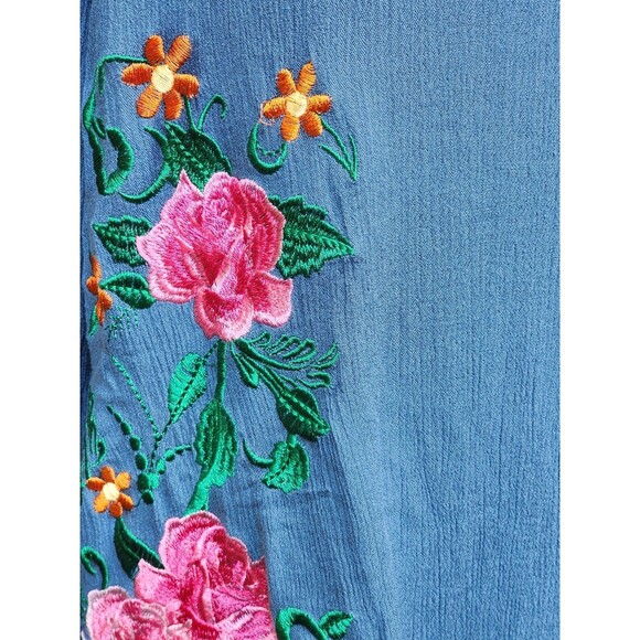 Wonderland by Orange Embroidered Top Size M Lined Boho - Picture 2 of 10